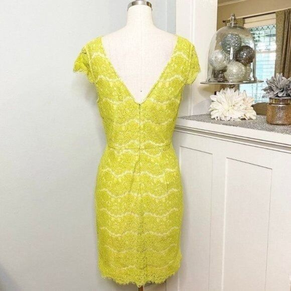 Lulu's Darling Marissa Lace Sheath Dress Lime Green - Picture 8 of 12